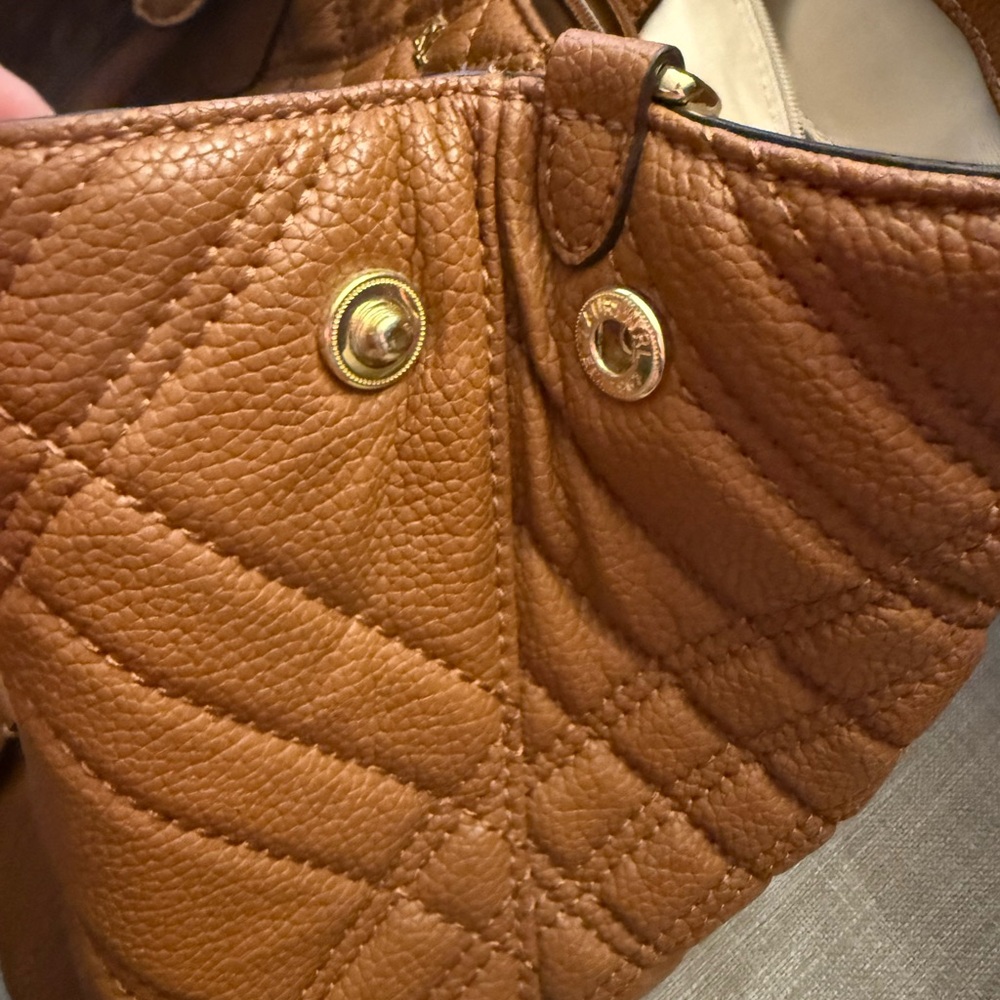 Ralph Lauren Quilted Tote in Warm Tan Leather - Picture 3 of 7